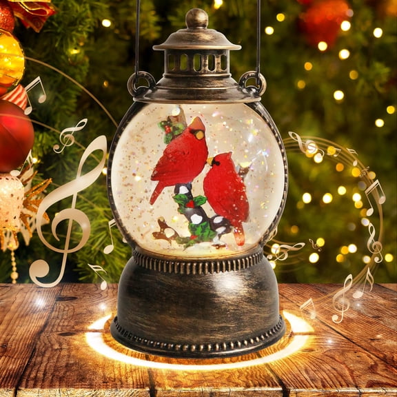 Vintage Style Christmas Snow Globe - 6-Hour Timer, Battery & USB Powered, Festive Light-Up Decor For Holiday Gifts