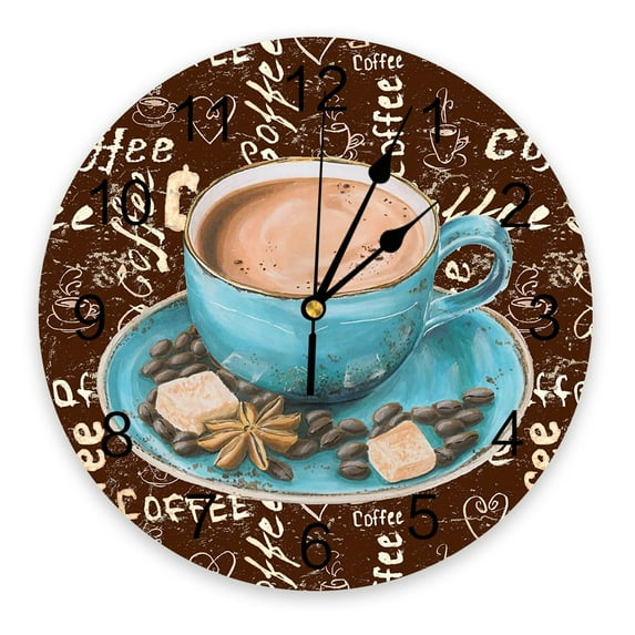 Vintage Style Coffee Beans Sugar Clocks Wall Home Decor Modern Kitchen Room Bedroom Living Room Decor Wall Clock