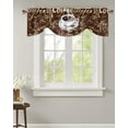 thumbnail image 1 of Vintage Style Coffee Beans Sugar Small Curtain Rod Pocket Short Curtains Home Decor Partition Cabinet Door Window Curtains, 1 of 6