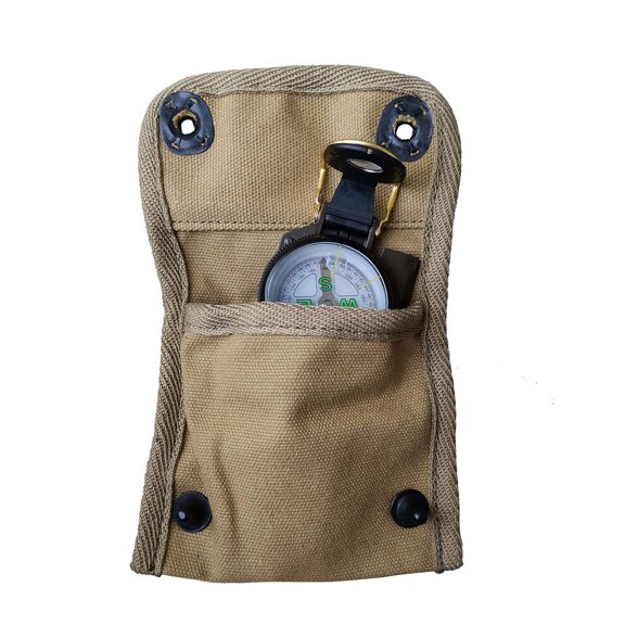 Vintage Style Compass Pouch with Modern Compass