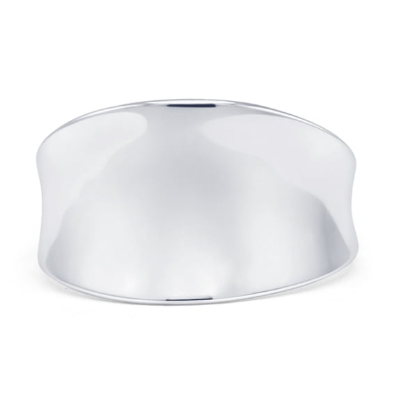 Vintage Style Concave Ring 925 Sterling Silver Size 7