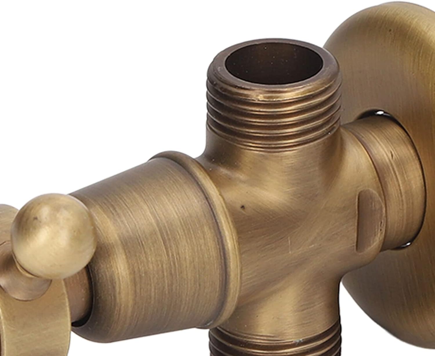 G1/2 Vintage Angle Stop Valve – Brass Plumbing Fitting, Thickened Triangle Valve For Bathroom, Toilet & Kitchen Faucets (Antique Finish)