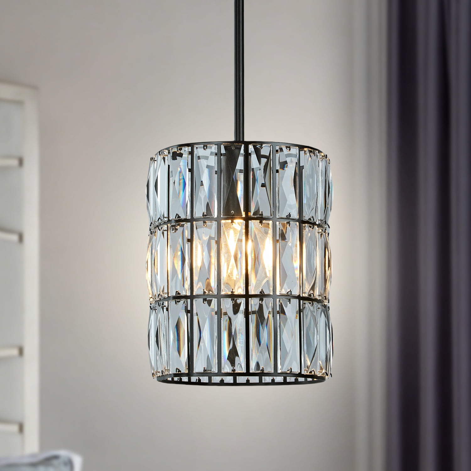 Vintage Style Crystal Prism Pendant Light, Bedroom Celling Light