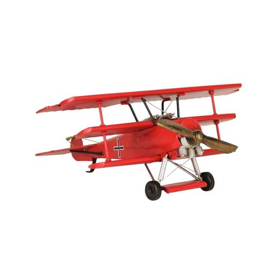 Vintage Style Decorative 1917 "Fokker" Baron Tri Plane, Red