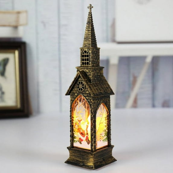 Vintage Style Decorative Lantern Christians Church Lantern for Home Decoration Christmas LED Luminous Wind Lantern Indoor Lanterns Decorative