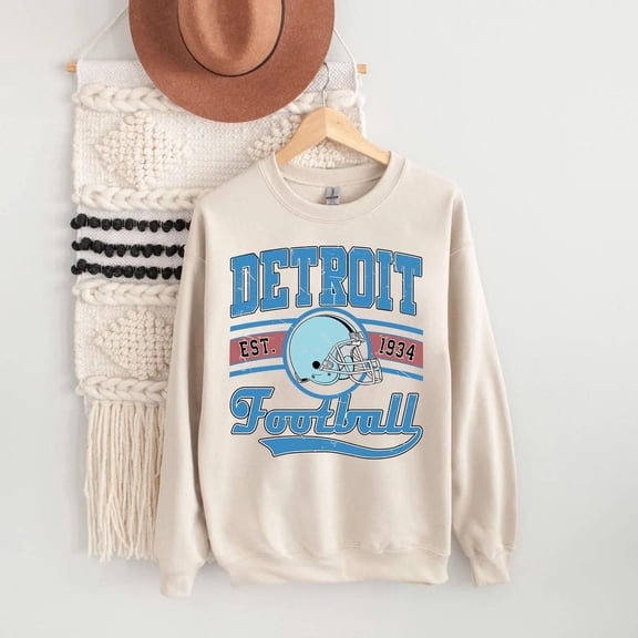 Vintage Style Detroit Football shirt, Sunday Football, Detroit Football Sweatshirt, Game Day Football Shirt, Detroit Football Shirt,Sand Color,Size M