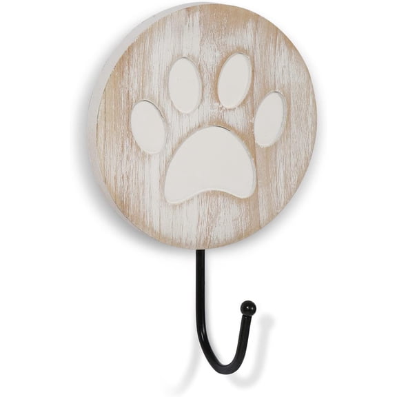 Vintage Style Dog Paw Wall Mounted Dog Leash Hooks Rustic Farmhouse Leash Holder Hook for Dog Leash on Wall