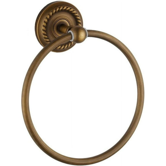 Vintage Style, Drilled Mount, Timeless Elegance for Your Bath Antique Brass Towel Ring