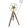 thumbnail image 1 of Vintage Style Fan Light Brass Floor Lamp With Wooden Adjustable Tripod Stand Modern Studio Fanlight Home Decor Light, 1 of 1