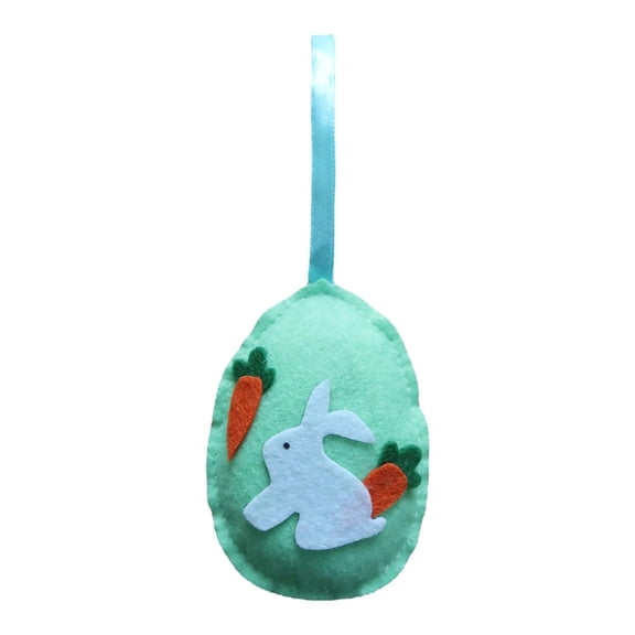 Vintage Style Felt Green Bunny Egg Hanging Ornaments, Classics Easter Party Decor for Kids School Office Indoor Easter Party Supplies Gifts, Hanging Spring Decorations for Home