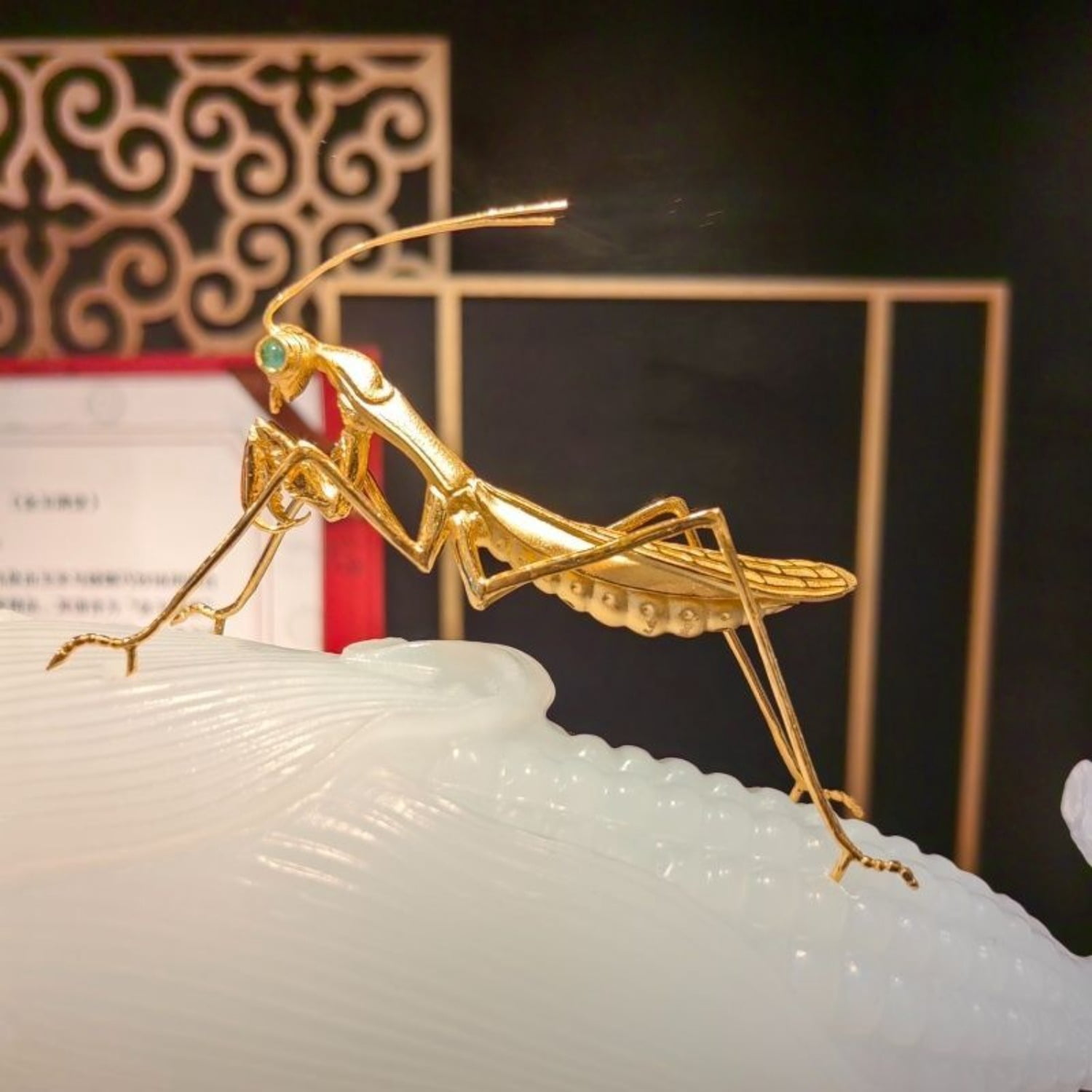 Vintage Style Filigree Mantis Figurine Metal Insect Ornament Decorative ...