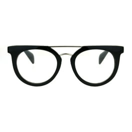 Matte Black Hipster Nerdy Flat Top Horn Rim Clear Lens Glasses Size One Size