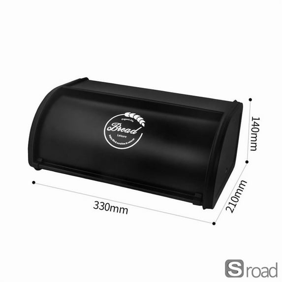 Vintage Style Flip Top Bread Box, Large Metal Bread Bin With Seal Fresh Lid For Kitchen Counter Storage, Organizer For Bread, Baked Goods (12.99 X 8.27 X 5.51 In),Black L