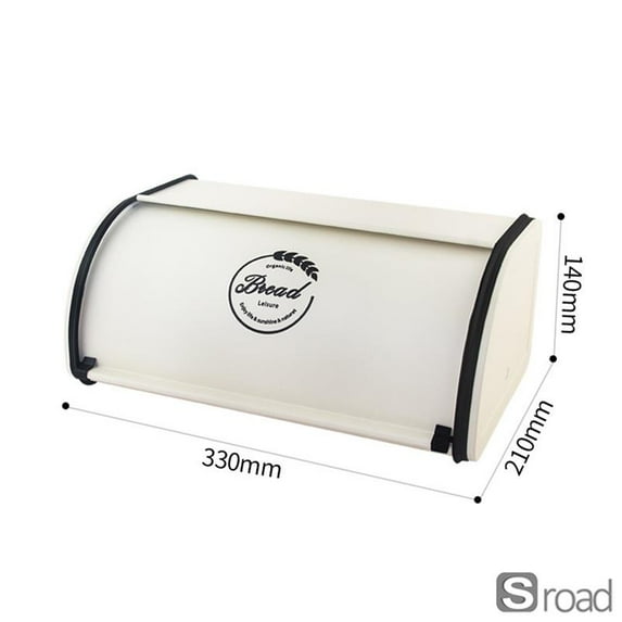 Vintage Style Flip Top Bread Box, Large Metal Bread Bin With Seal Fresh Lid For Kitchen Counter Storage, Organizer For Bread, Baked Goods (12.99 X 8.27 X 5.51 In),White L