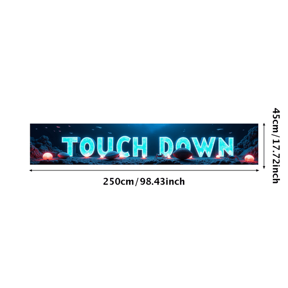 Vintage Style Football Themed Banner Touch Down Decoration for Football Parties Sports Events Fan Gatherings Backdrop Decorations