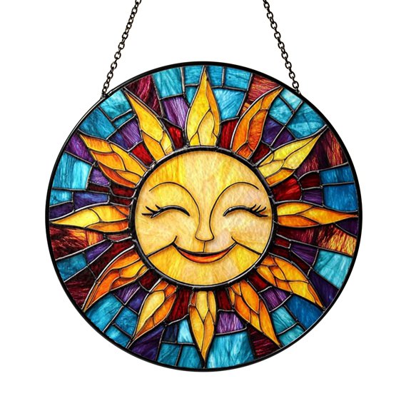 Vintage Style Glass Suncatcher Window Hanging, Dramatic Light and Shadow Light Catcher Decor, Fantasy Inspired Home Accent Gift