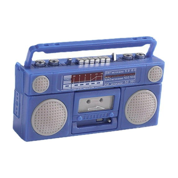 Vintage Style Gramophone er Phonographs Cassette Player :12 Doll House Decoration Pretend Scene , 5.8x1.3x2.5cm Blue