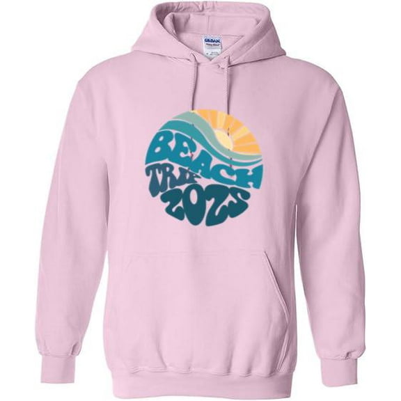Vintage Style Groovy Sunset Wave Beach Trip 2025 Souvenir Hoodie