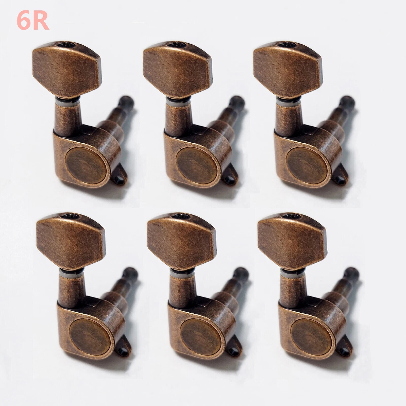 Vintage Style Guitar Tuning Pegs Red Copper for 3L3R/3L4R/4L3R/6L/6R Acoustic or Electric Guitar Tuners Replacement Parts