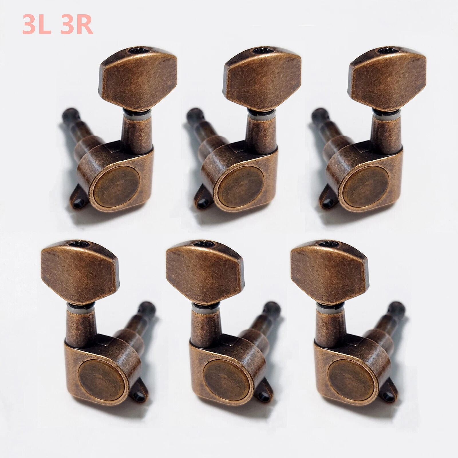 Vintage Style Guitar Tuning Pegs Red Copper for 3L3R/3L4R/4L3R/6L/6R Acoustic or Electric Guitar Tuners Replacement Parts