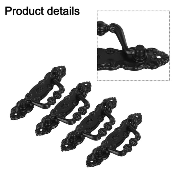 Vintage Style Handles for Cabinets and Doors Set of 4 Antique Furniture Decor