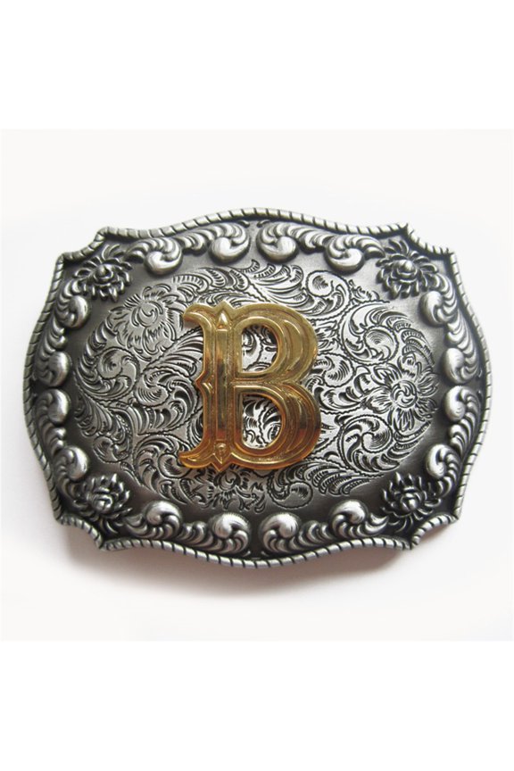 Vintage Style Initial Letter B Cowboy Cowgirl Western Belt Buckle