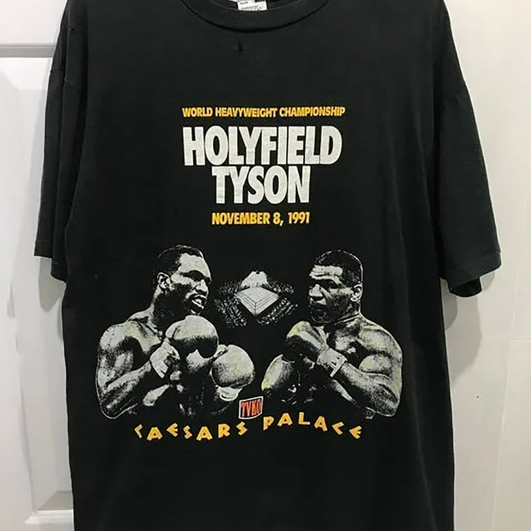 Vintage Style Iron Mike Tyson vs holyfield boxing 1991 classic t 