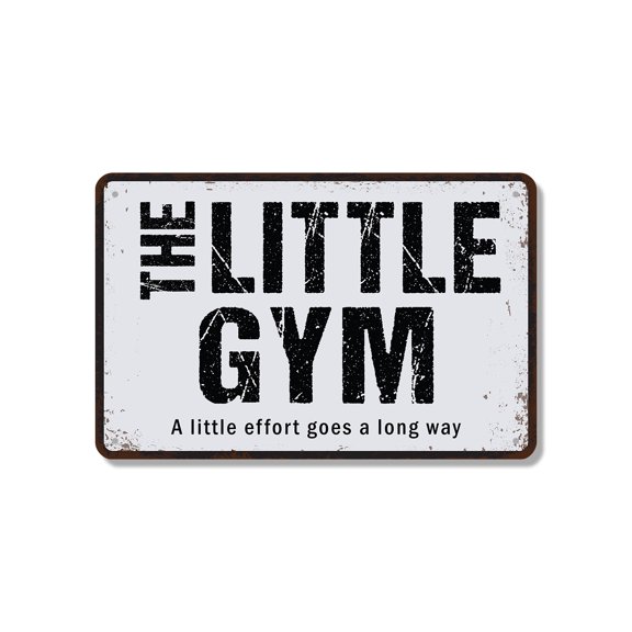 Vintage Style Little Gym (2 Pack) 7 Inch x 10 Inch Novelty Aluminum Metal Sign Jump Stretch Play Nice Durable Weatherproof Perfect for Playrooms Basements Home Gyms Fun Gift for Kids