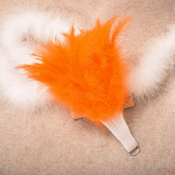 Vintage Style Marabou Feather Hand Fan Peacock Folding Handheld Fan for Dancing Party Flapper(Orange)