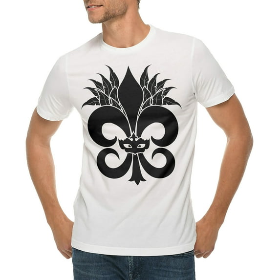 Vintage Style Mardi Gras Graphic Design Ring Spun Combed Cotton Short Sleeve Deluxe Jersey T-Shirt - White 3XL