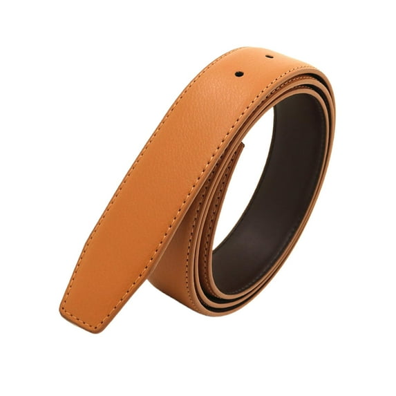 Vintage Style Mens Belt, DIY Without Buckle Solid Color Waistband 33mm Width 120cm Waist Belt Dress Casual Adults Replacement Yellow