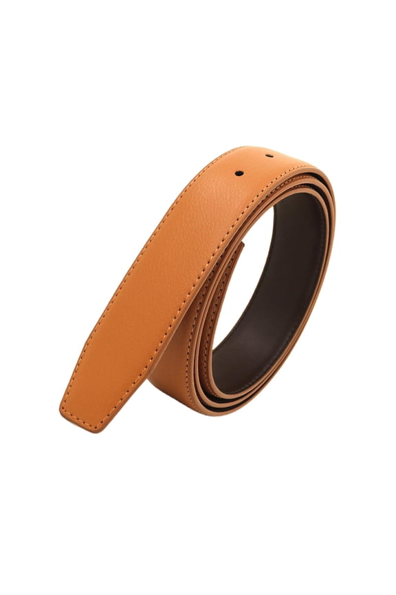 Vintage Style Mens Belt, DIY Without Buckle Solid Color Waistband 33mm Width 120cm Waist Belt Dress Casual Adults Replacement Yellow