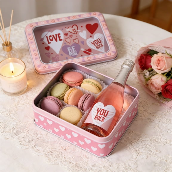 Vintage Style Metal Cookie Tin Box Airtight Storage Container for Candy Biscuit Tea Coffee Home Kitchen Decorative Gift Box