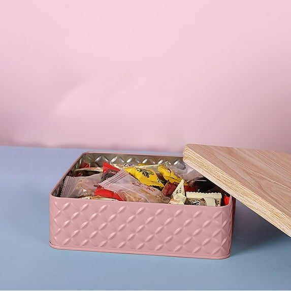 Vintage Style Metal Storage Tin Box for Cookies, Cakes, Snacks, Baking Supplies | Airtight Food Container with Lid | Kitchen Pantry Organization & Holiday Gift Packaging