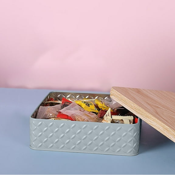 Vintage Style Metal Storage Tin Box for Cookies, Cakes, Snacks, Baking Supplies | Airtight Food Container with Lid | Kitchen Pantry Organization & Holiday Gift Packaging