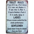 thumbnail image 1 of Vintage Style Metal Tin Signs Retro Funny Bathroom Wall Decor Farmhouse Toilet Wall Decor Bathroom Decorations Accessories,Toilet Rules, 1 of 1