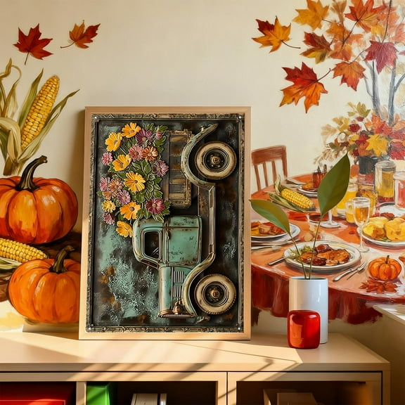 Vintage Style Metal Wall Art Decor, Iron Sheet Painting for Living Room, Bedroom, and Office Wall Hanging