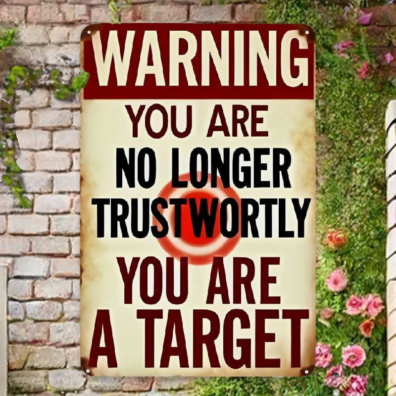 Vintage-Style Metal Warning Sign -
