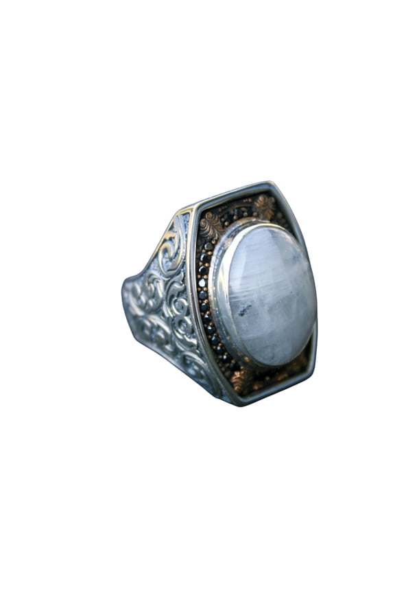 Vintage Style Moonstone Ring – 925 Sterling Silver Handmade Gemstone Jewelry – (12)