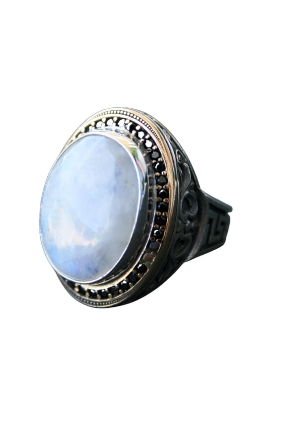 Vintage Style Moonstone Ring – 925 Sterling Silver Handmade Gemstone Jewelry – (7)