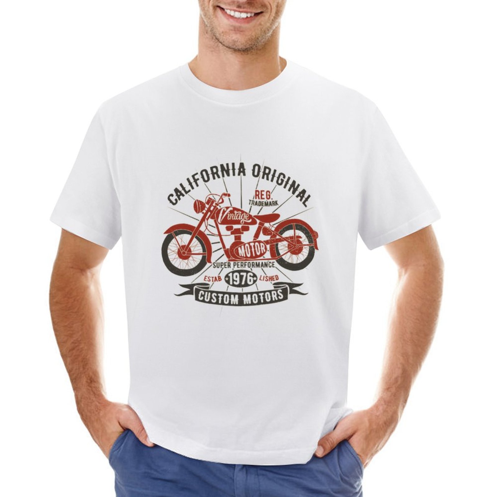 Vintage Style Motorcycle California Original Vintage T-shirt Mens