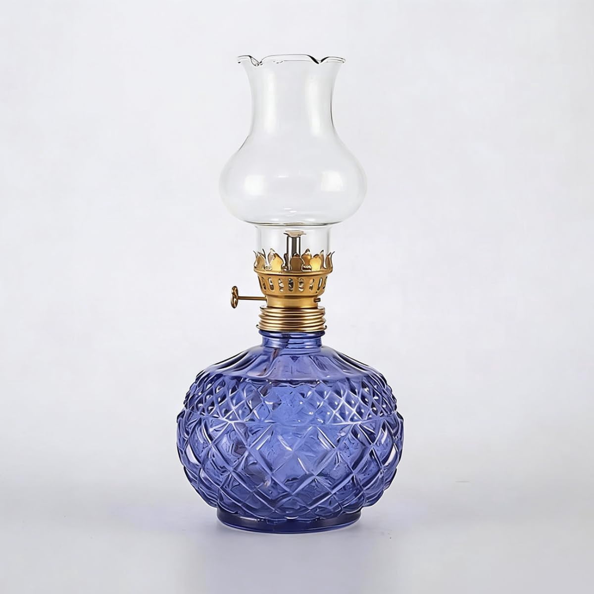 Vintage Style Oil Lamp with Glass Candle Holder, Retro Glass Clear Kerosene Lamp Lantern, Clear Hurricane Oil Lamps for Table Centerpiece, Wedding Decor, Farmhouse Rustic Home Decor(xxw)