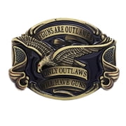 Vintage Style Oval Belt Buckle Soaring Eagle Cowboy Western Jeans Accessory