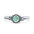 thumbnail image 1 of Vintage Style Oval Fashion Oxidized Turquoise Ring Band 925 Sterling Silver Size 10, 1 of 5