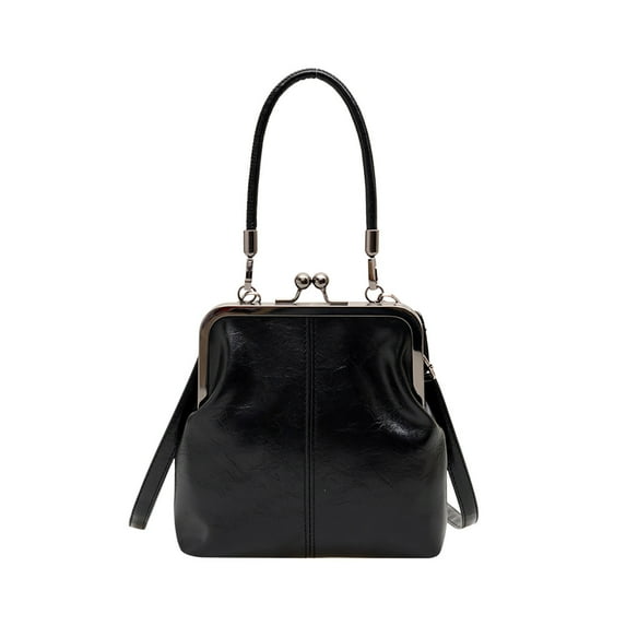 Vintage Style PU Leather Crossbody Bag - Women's Retro Spring Shoulder Handbag, Soft Texture Satchel Purse, 7.87" x 7.48", Brown/Wine