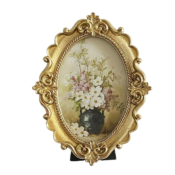 Vintage Style Photo Frame Picture Display Holder Embossed Floral Ornate Picture Frame for Living Room Bedroom Holiday Hallway