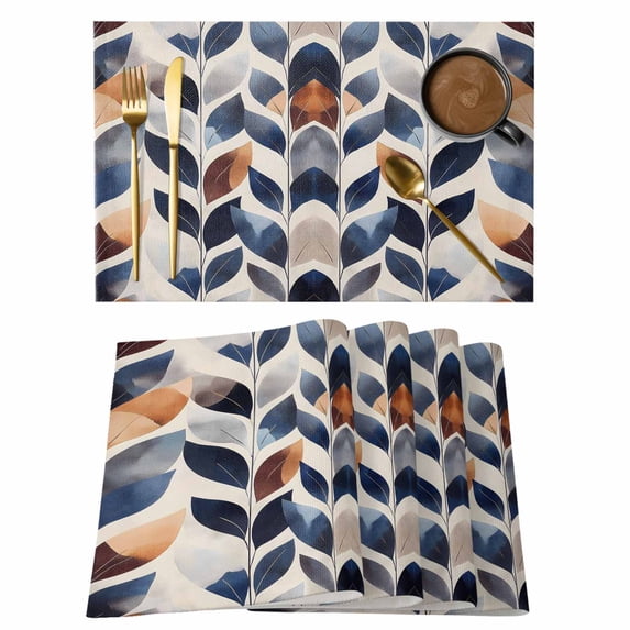 Vintage Style Placemats Set of 1, Tropical Plants Color Blending Non-Slip Place Mats Washable Table Mats for Kitchen Dining Table Decorations Indoor/Outdoor