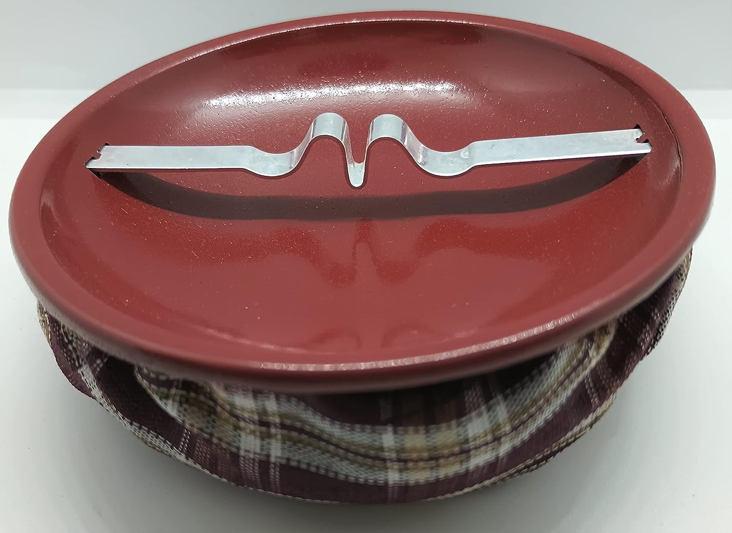 Vintage Style Plaid Sand Bean Bag Ashtray (Redtopburgundybottom