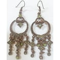 thumbnail image 1 of Vintage Style Princess Jasmine Halloween Costume Accessory Ear Jewelry Earrings Bronze Green 3" Long New, 1 of 1