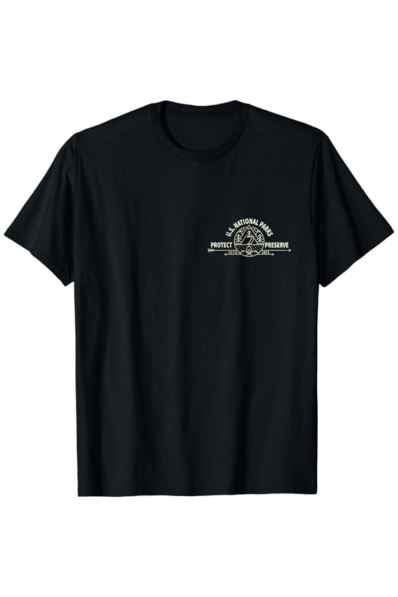 Vintage Style Protect Preserve Camping Mountain Graphic Unisex Short Sleeve Tee
